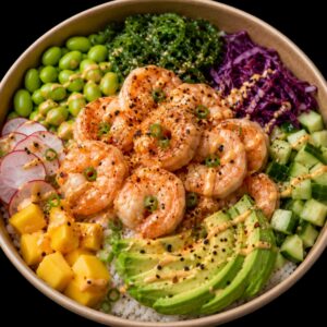 Poke Grilled Tempura Crevettes
