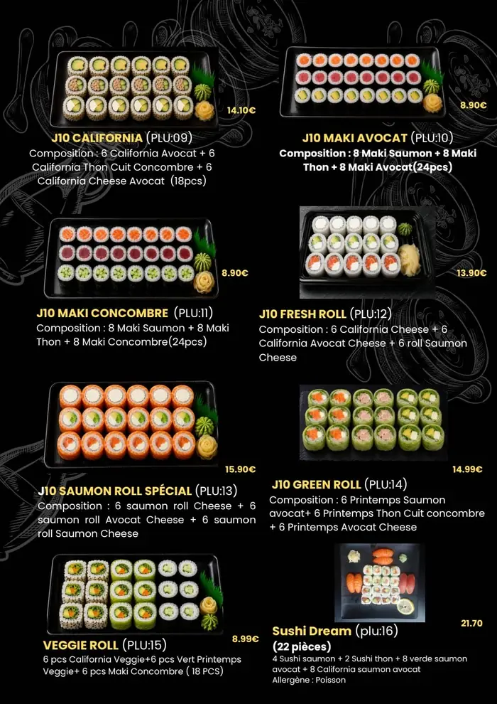 Menus & plateaux